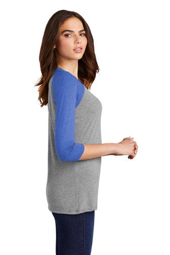 District Made Ladies Perfect Tri 3/4-Sleeve Raglan