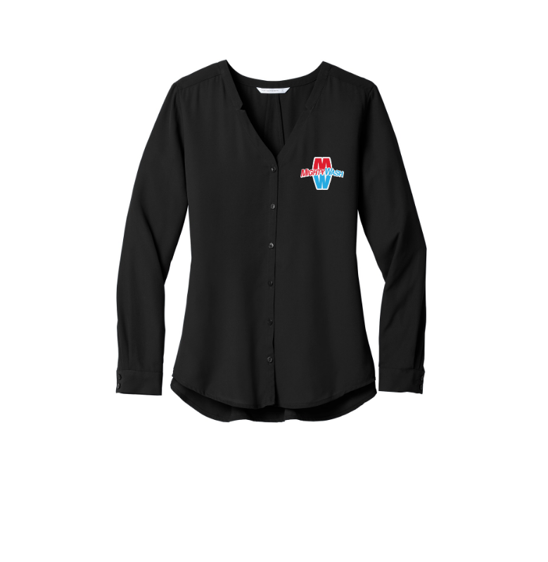 Port Authority Ladies Long Sleeve Button-Front Blouse