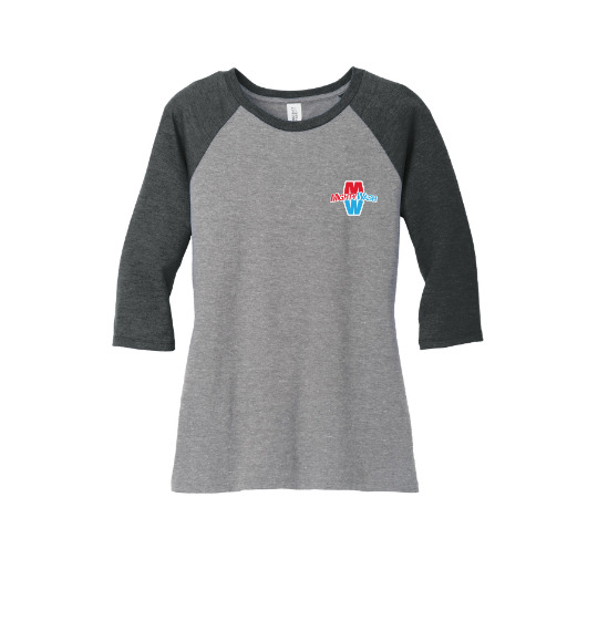 District Made Ladies Perfect Tri 3/4-Sleeve Raglan