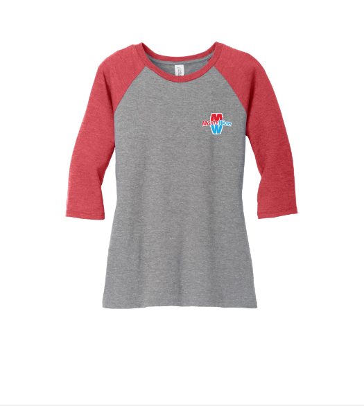 District Made Ladies Perfect Tri 3/4-Sleeve Raglan